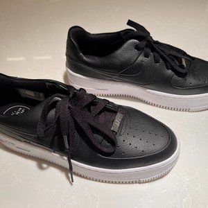 Nike Air Force 1 Low platform Black White Women's Shoes EUR size 40